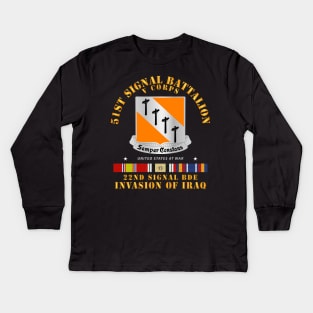 51st Signal Battalion - Invasion of Iraq Kids Long Sleeve T-Shirt